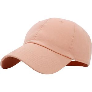 Unisex Peach 100% Cotton Washed Adjustable Classic Crown Baseball Plain Dad Hat
